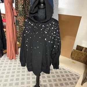Torrid Black Hoodie with White Jewel Accents